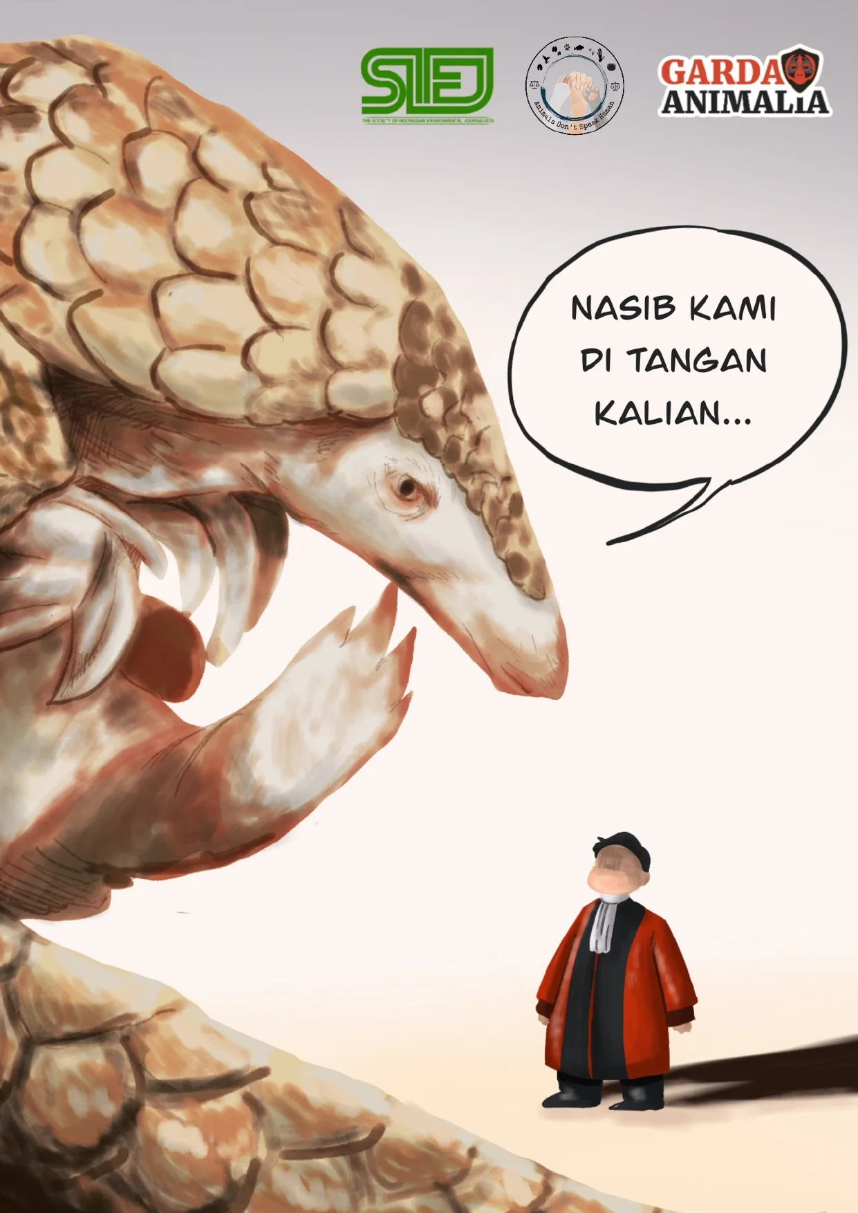 Sampul Amicus Curiae Ilustrasi H Ilman - Amicus Curiae untuk Kawal Kasus Perdagangan Sisik Trenggiling