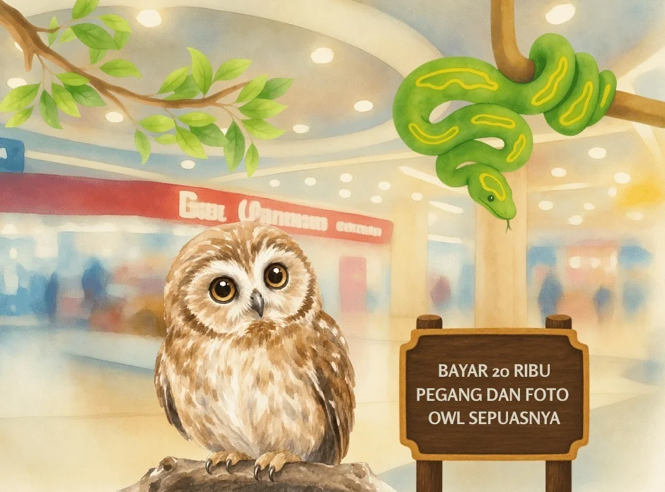 Ilustrasi peragaan satwa di pusat perbelanjaan Ilustrasi Canva - Dari Habitat ke Pusat Perbelanjaan Mengkritisi Keberadaa...
