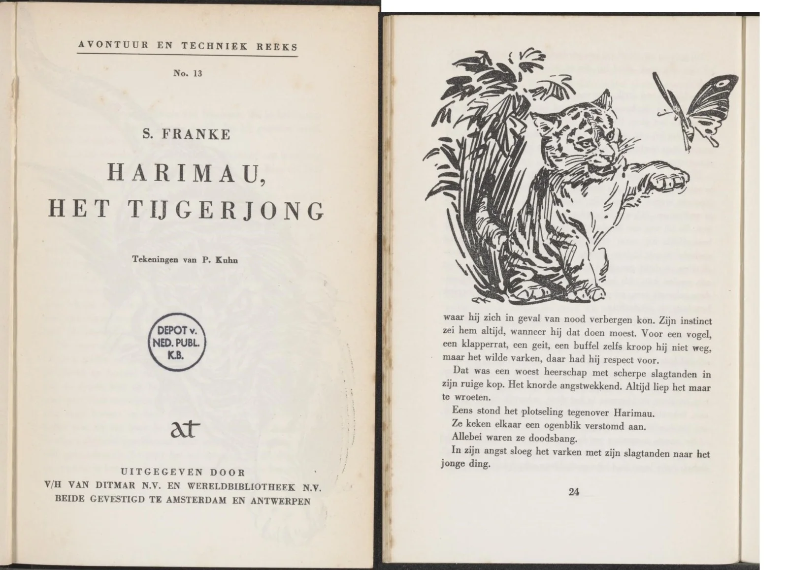 Halaman Harimau Het Tijgerjong karya Simon Franke - Harimau Het Tijgerjong 1950 Kisah Tragis Anak Harimau Yatim Piatu