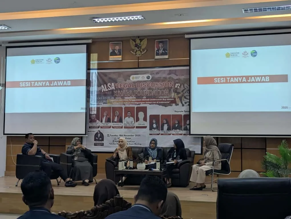 Diskusi hasil penelitian teknik undercover yang dilaksanakan di Fakutas Hukum Universitas Syiah Kuala. | Foto: Mardili