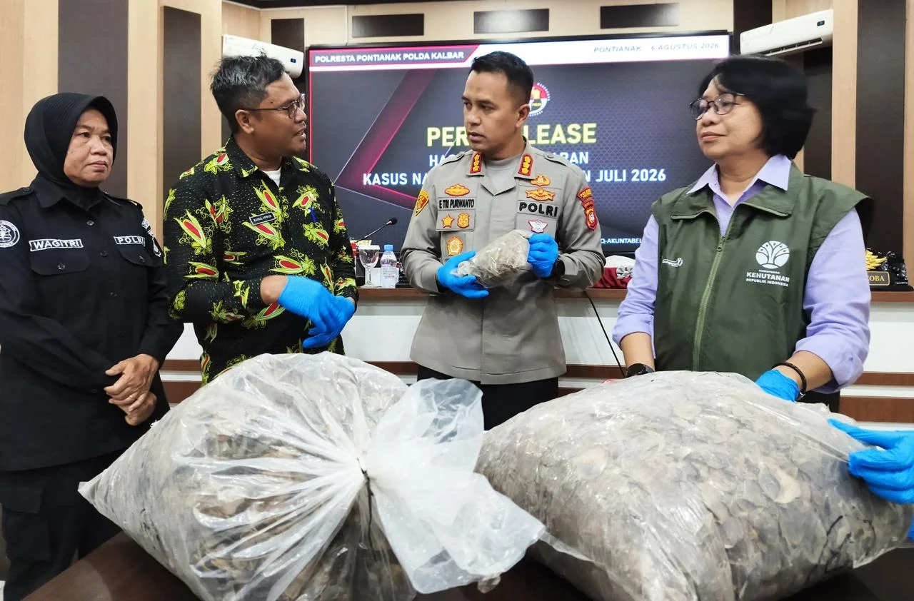 Polisi Sita Lebih dari Setengah Ton Sisik dan Kuku Trenggiling di Pontianak