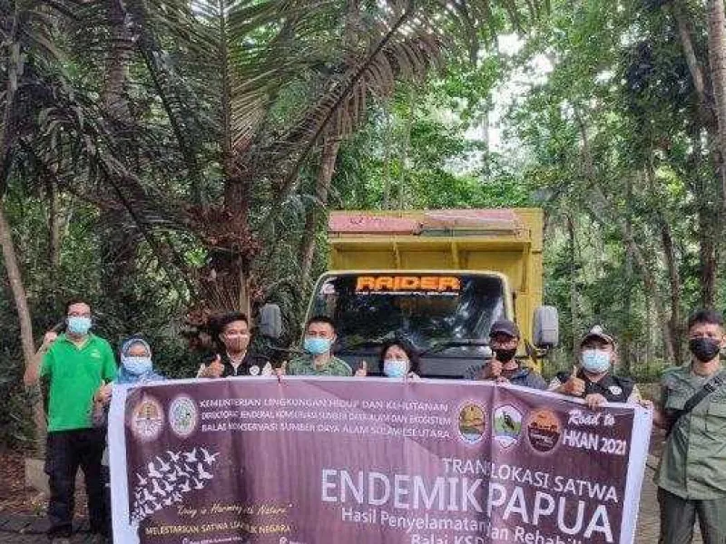 BKSDA Sulut dan Balai Karantina Pertanian Manado Translokasi 107 Satwa